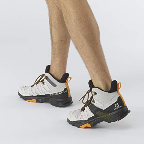 Image of Salomon Men's X Ultra 4 MID GTX Hiking Shoe, Lunar Rock /Magnet /Butterscotch, 9