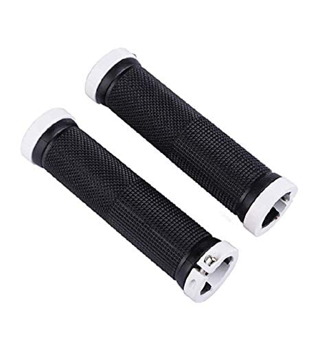 FCC RACING Pair Cycling Lock-on Anti-Slip Bicycle Handlebar Handle Grips for MTB BMX (White)-image-10