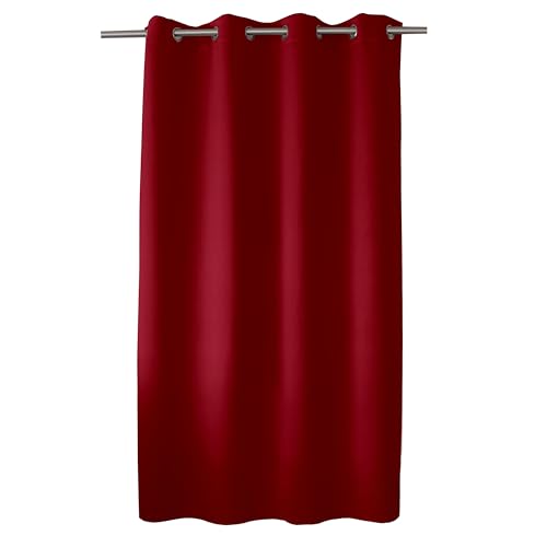 ED ENJOY HOME Rideau Obscurcissant avec Œillets argentés, Rouge, 140x180cm, 100% Polyester, Tissu Certifié Oeko-TEX, Collection Réglisse