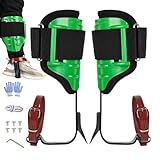 Genérico Picos para trepar árboles - Picos Ajustables de 18 Pulgadas | Espuelas de Escalada Resistentes y Ajustables en Altura - Polainas de Acero - Punta para árbol de con Acolchado de PVC