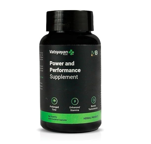 Vatsyayan Plus Ayurvedic Power Supplement | Natural Testosterone Supplement for Men | Natural Ingredients-Shilajit, Gokshura, Ashwagandha | Boosts Strength, Stamina & Performance | 60 Capsules