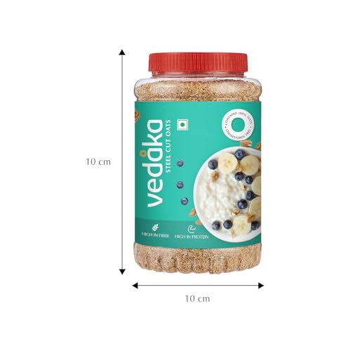 Image of Amazon Brand - Vedaka Steel Cut Oats 2Kg | Rich Source Of Protein & Fiber | Quick Breakfast | Cooks In 3 Mins