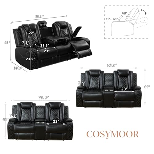 Electric recliner sofa set