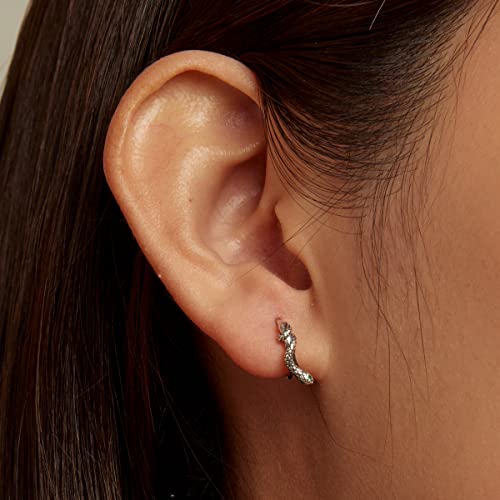 Boucles d'oreilles serpent argent 925 et zircon vert d'exception