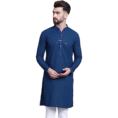 Image of SOJANYA (Since 1958 Timeless Charm: Pure Cotton Sequence Kurta for Special Occasions