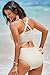 Herseas Women's Tummy Control Bikini Sets Textured Knot Twist Top 2 Pieces Swim Suit 2026 Summer High Waisted Full Coverage Sporty Beige Bathing Suits Curvy Swimwear Medium
