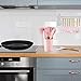Caliamary Silicone Kitchen Utensil Set, 11 Pieces Cooking Utensil with Wooden Handles, Utensil Holder for Nonstick Cookware, Spoon, Soup Ladle, Slotted Turner, Whisk, Tongs, Brush, Pasta Server (Pink)