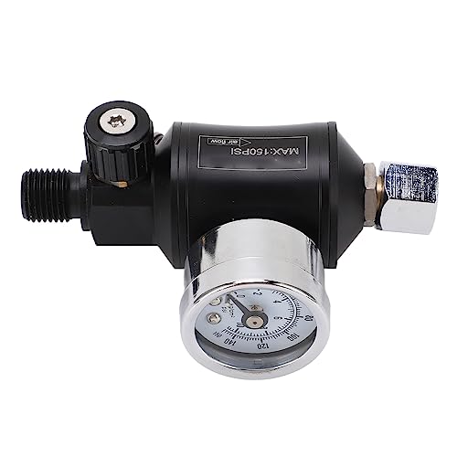 Air Regulating Valve, Resistant High Aluminum Alloy 1/4in NPT Inlet Outlet Air Gauge Regulator Easy to Clean with Gauge for Water Purification