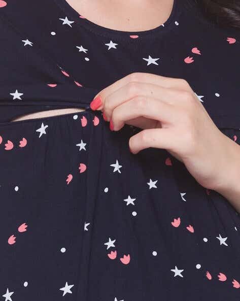 Image of Avlin Women Maternity Feeding Nighty Dress Floral Print