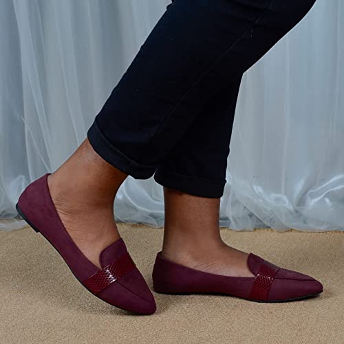 Generic Women's Pointed Toe Flats Dressy Slip On Ballet Flats Shoes Women Comfortable Walking Shoes Office Work Shoe Casual, 7, Black4