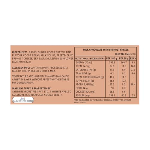 Paul And Mike x Eleftheria Award Winning Brunost Cheese Milk Chocolate, 68 g
