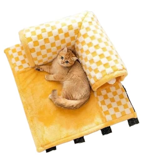 NULVEXクッション洗える猫ドーナツトンネルペットベッド持ち運び便利コンパクトなストレージ室内屋外通風落下防止安全関節快適ハンモック撤退家庭猫おもちゃ犬うさぎ猫 (えるばん)