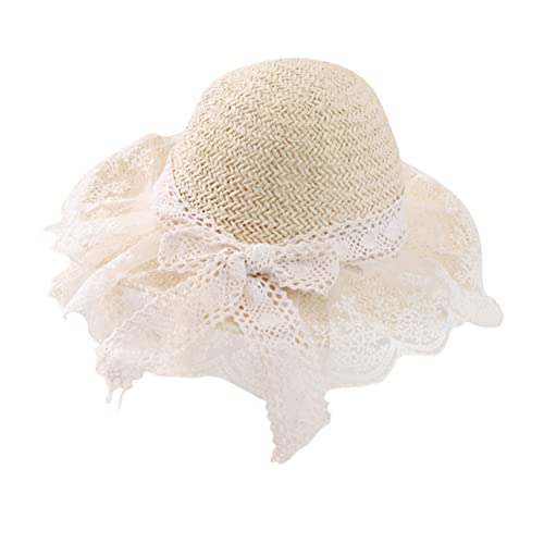 Beaupretty 1 Pieza Sombrero de Sol para Sombrero de Playa para niñas Sombrero de de Verano para Sombrero de Sombrero para el Sol de ala Ancha Beige