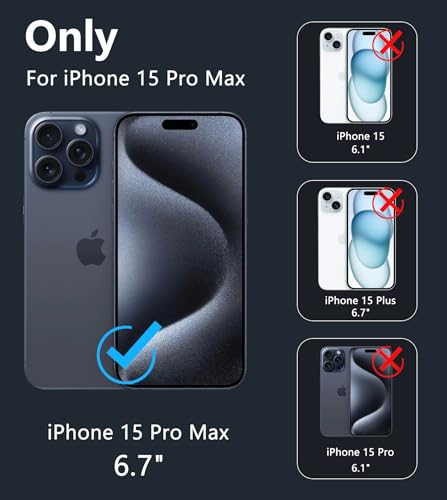 Image of FNTCASE for iPhone 15 Pro-Max Case: Clear Phone Cases Compatible with Magsafe Slim Anti Yellowing Military Grade Drop Protection Rugged Shockproof Protective Transparent Cell Cover (D-Black)