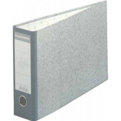 Lot de 10 Classeur à levier A4 paysage, dos 70mm, carton marbré gris et dos balacron, coloris gris