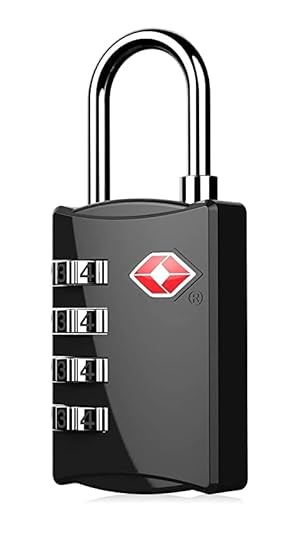 Rangwell TSA Approved Lock 4 Digit Number Locks for Luggage Bag Travelling Password Locks Combination Travel Locks Padlock Lock for Home/Shop/Office/Store/Farmhouse (Pack of 1, Black)