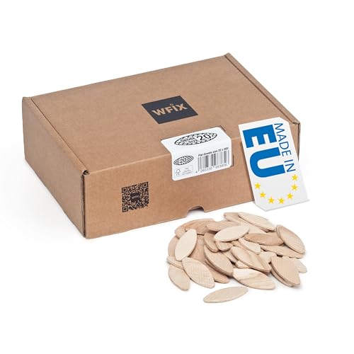 WFix Flachdübel Größe 20 500 Stück Buche massiv FSC Holzdübel 56x23x4 mm