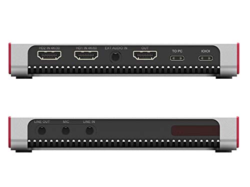 ClonerAlliance Flint D4P, Standalone Dual-4K Video Overlay Device and Audio Mixing. 1080p@60fps Video Game Capture. Remote Control, UVC and Type-C.
