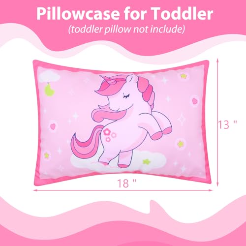 Image of UOMNY Toddler Pillowcases, 13X18 12x16 14x19 Unicorns Baby Pillow Case 2 Pack Small Pillow Covers for Travel Pillow