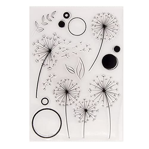 ECMQS Pissenlit Silicone Tampon Transparent Pour Anniversaire Mariage Noël DIY Scrapbooking, Fabrication De Cartes, Art Et Bricolages, Décoration D'album Photo Cover