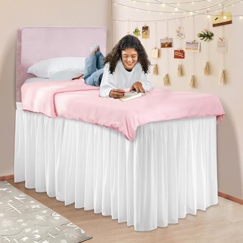Dorm Bed Skirt for Twin-XL - 32' Drop College Dorm Room Bed...
