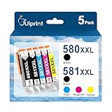 Uiprint 580XXL 581XXL Cartucce compatibile per Canon PGI-580 CLI -581 XXL Inchiostro per Pixma TR8550 TR7550 TS705 TS705a TS6150 TS6151 TS6250 TS6251 TS6350 TS6351 TS9550 TS9551C(5 Pack)