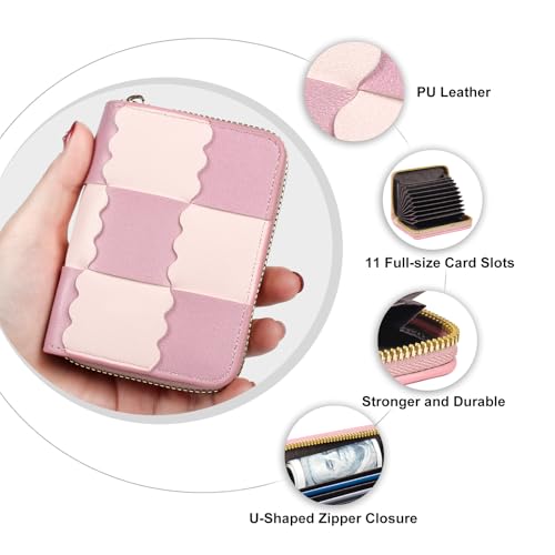 Image of Credit Card Wallet, RFID Card Case Wallet, Zipper Card Cases Holder for Men Women, RFID Blocking, KeyChain Wallet, Compact Size Card Organizer Case for Women