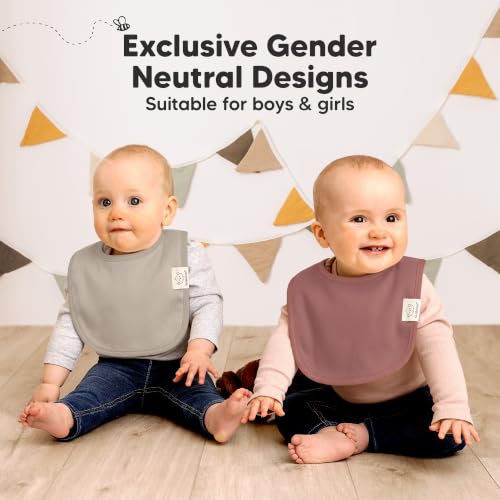 Image of KeaBabies 8-Pack Organic Baby Bibs for Drooling and Teething (Mauve) | Soft Cotton Bibs for Baby Girl, Boy, Extra Absorbent, Easy to Clean & Put On, Toddler, Newborn, Infant 0-24 Months
