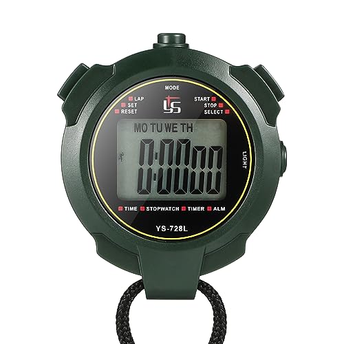 Happyyami cronógrafo Reloj de Arena Radio automático Recargable Alarma Sensor Temporizador cronómetro Entrenamiento Deportivos cronometro Digital Relojes Reloj electronico Abdominales Green