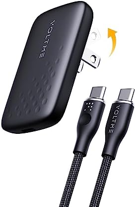 VOLTME USB Charger, Low Profile 13.6mm, PD Compatible, 30W GaN High Output, Mini Type-C Rapid Charger, PSE Technical Standard Compatible, Compatible with iPhone 14/13/12, MacBook Air and Other USB-C