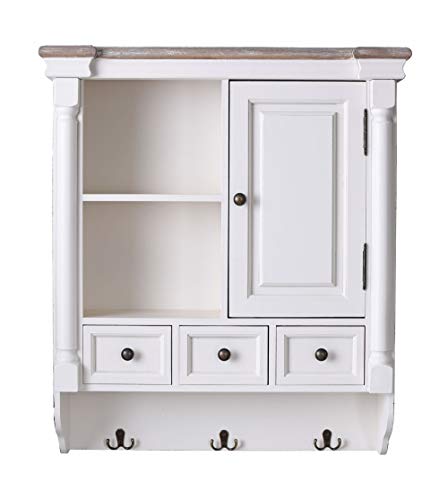 Wandschrank Landhausstil Wandboard Hängeregal Küchenschrank 65 cm Tür und Schubladen hmb185 Palazzo Exklusiv