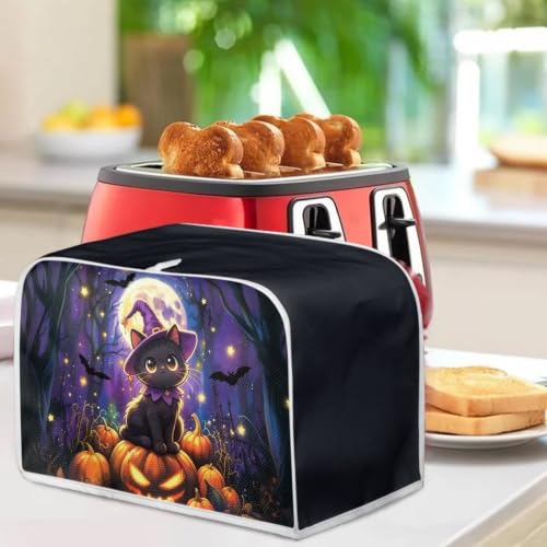 Image of Halloween Purple Pumpkin Cat 4 Slice Toaster Cover