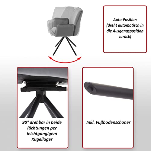 Mendler Esszimmerstuhl HWC-G67 mit Armlehne und drehbarer Auto-Position