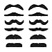 TRIXES Set 12 fausses moustaches auto-adhésives assorties pour soirées costumées
