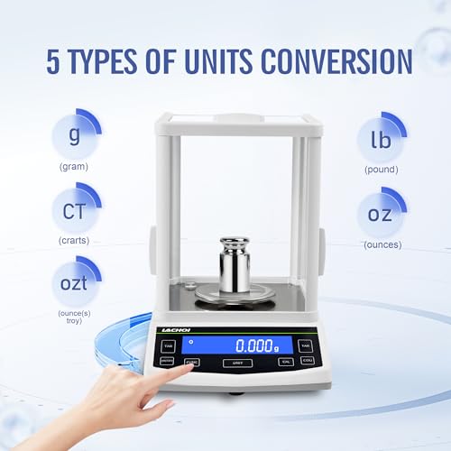 Image of Analytical Balance 200x1mg Lab Scale 0.001g Accuracy with Windshield | High Precision Scale 0.001g with RS232 Interface Laboratory Analytical Balance Jewelry Scale