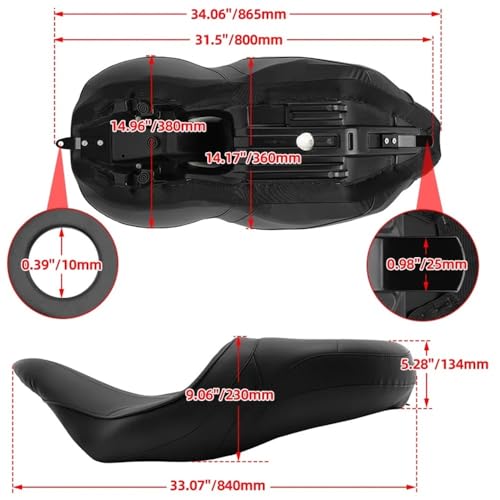 Cojín de asiento dos plazas para motocicleta Touring Electra Glide Ultra Classic 7