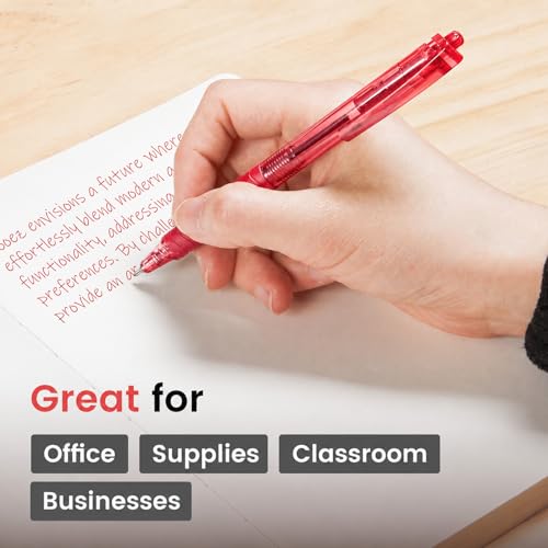 Image of Sooez 40 Pack Bulk Pens Ballpoint, Retractable Red Ink Penswith Soft Grip | Retractable Blue Ink Pens, Medium Point 1.0mm Pen for Journaling, Ballpoint Pen Office Supplies