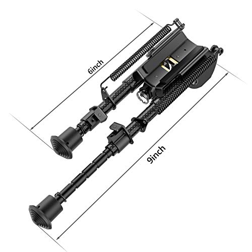 Feyachi Rifle Bipod Carbon Fiber 6"- 9" Extendable with Picatinny Adapter, Carbon Bipod for Hunting - Image 4