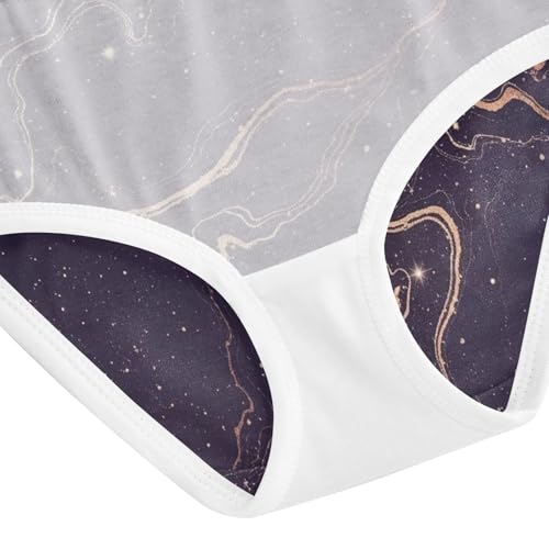 Toddler Girl Briefs, Galaxy Star Purple Marbe Cotton Underwear Girls, 2T–8 Years4