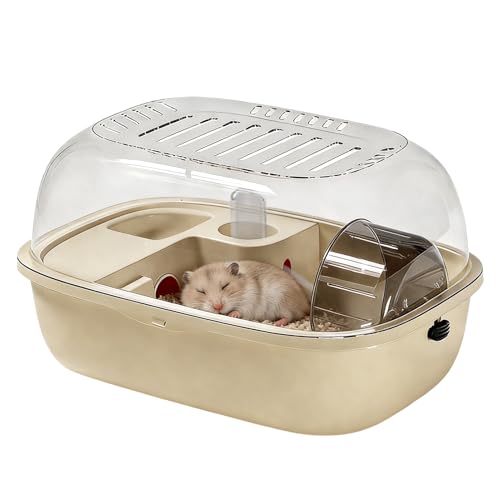 Dreuhuing Jaula para hámster, silenciosa, fácil de Limpiar, ventilada, portátil, con Parte Que se Puede Abrir, para Animales pequeños, para el hogar, Oficina, Dormitorio, Sala de Estar