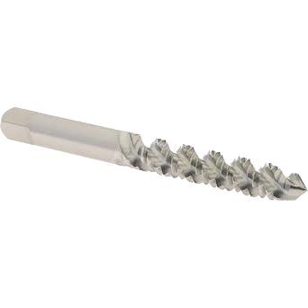 Hertel Spiral Flute Tap, 1/4-20, UNC, 3 Flute, Plug Chamfer, 3B Class of Fit, High-Speed Steel, Bright/Uncoated Finish, 2-1/2" OAL, Right Hand