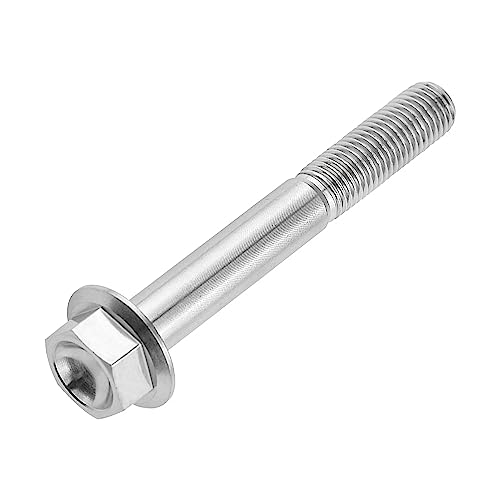 Image of Ti Screws M10 x 20 25 30 35 40 45 50 55 60 65 70 75 80 90 100mm 1.25 Pitch Titanium Flange Hex Bolt Pack of 4 (Silver, M10x100mm)