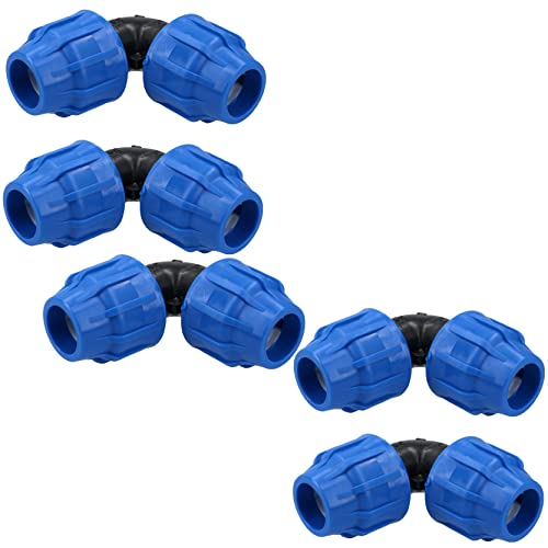 Raccordo a compressione a gomito MDPE, 25 x 25 mm, 90 gradi, 5 pezzi