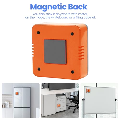 Orange Kitchen Timers for Cooking, Chef Cooking Timer Clock with Loud Alarm,100% Mechanical Desk Timer - No Batteries Required - Magnetic Backing, Exquisite Stainless Steel Body - Countdown Reminder - Image 4