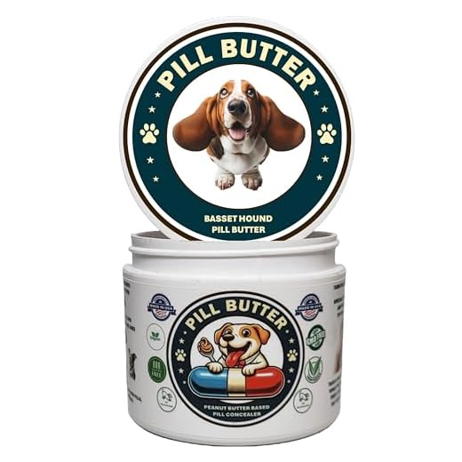 Basset Hound Dog Treats to Wrap Pills (+100 Breeds) Jar of Non-Sticky Moldable Paste Made of Real Human Grade Dog Peanut Butter Treat, Food or Gift to Hide Dogs Pills (60 Servings)