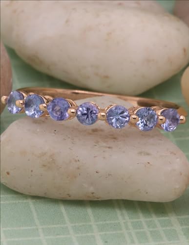 Dazzlingrock Collection Round Diamond or Gemstones Womens Bridal Seven Stones Stackable Anniversary Wedding Band,Available in Various Metal 10K/14K/18K Solid Gold3