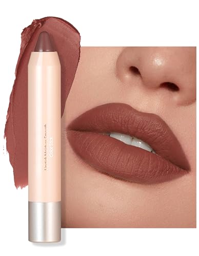 Erinde 2 in 1 Lippenstift und Rouge, Nudetöne Lippenstift 24 Stunden Halt, Matte Long Lasting Lipstick, Wasserfester Pflegender Lippen Stift Lipgloss, Feuchtigkeitsspendend Tinted Lip Balm #04