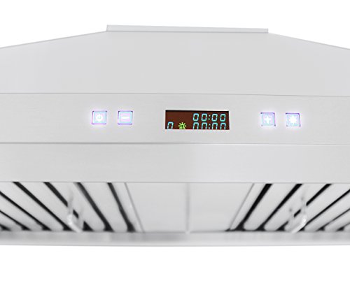 Proline Wall-Mounted Stainless Steel Professional Kitchen Range Hood With Backlit Panel, 900 Cfm, Led Lights, 30" #TOP6