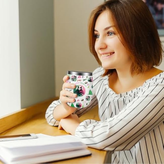 Witch Merch, Broadway Musical, Witch Gifts for Girls, Women, Elphaba And Glinda Fans, Movie Lovers, Witch Merchandise, Unlikely Friendships, 12 oz Stainless Steel Coffee Wine Tumbler Cup with Lid