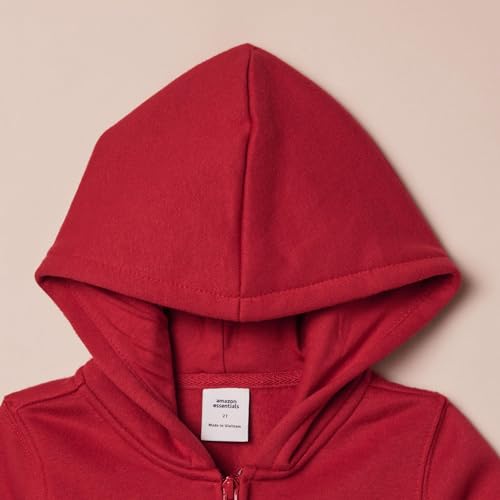 Image of Amazon Essentials Girls and Toddlers' Fleece Zip-Up Hooded Sweatshirt with Lined Hood and Rib Knit Detail